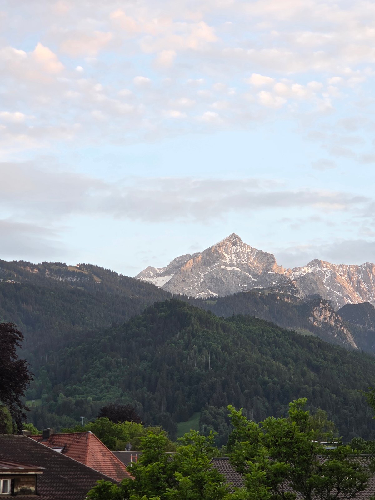 Snow-capped peaks photographed in Garmisch-Partenkirchen mountain landscape