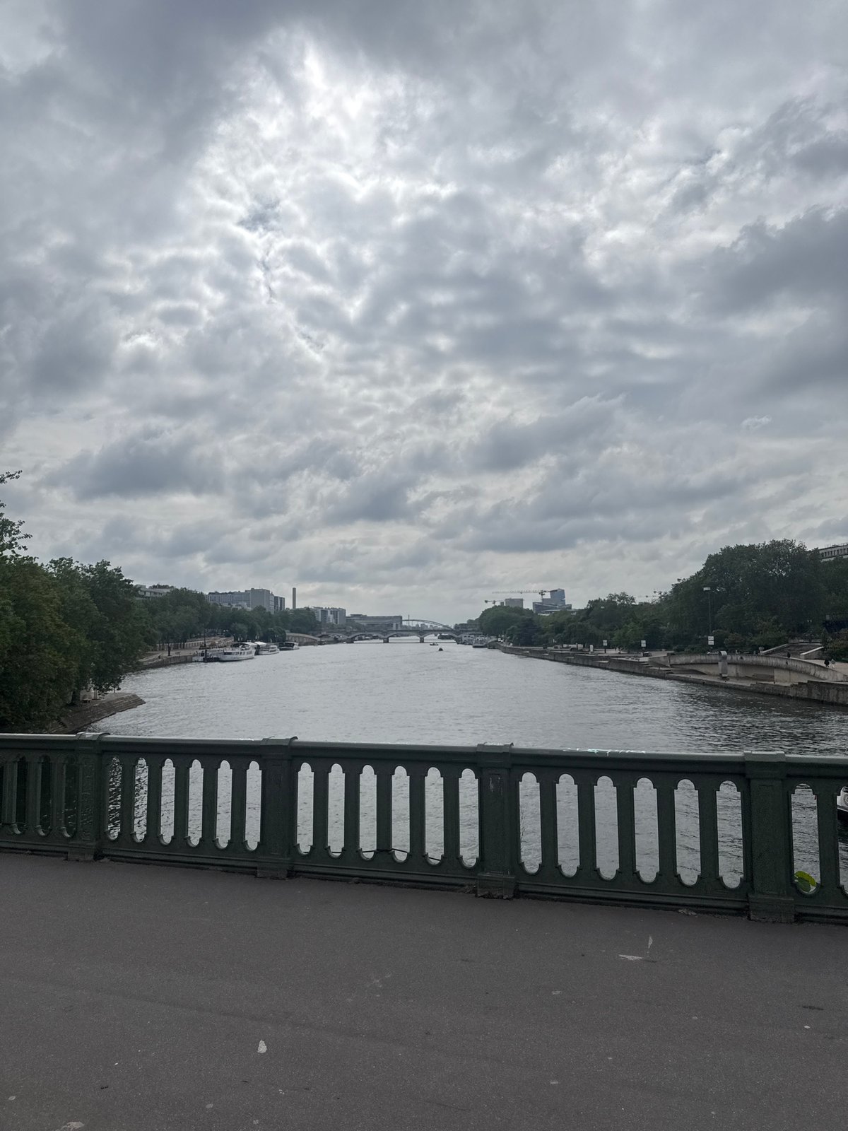 Cloudy morning view captured over Seine River in Paris