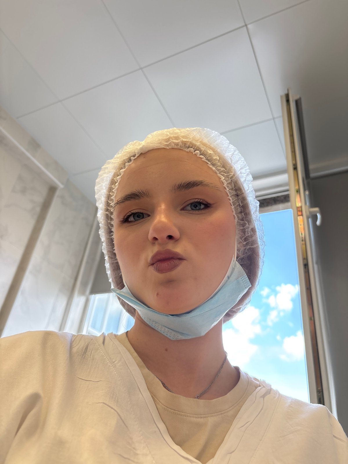 Healthcare worker photographed in protective gear in Saint Petersburg