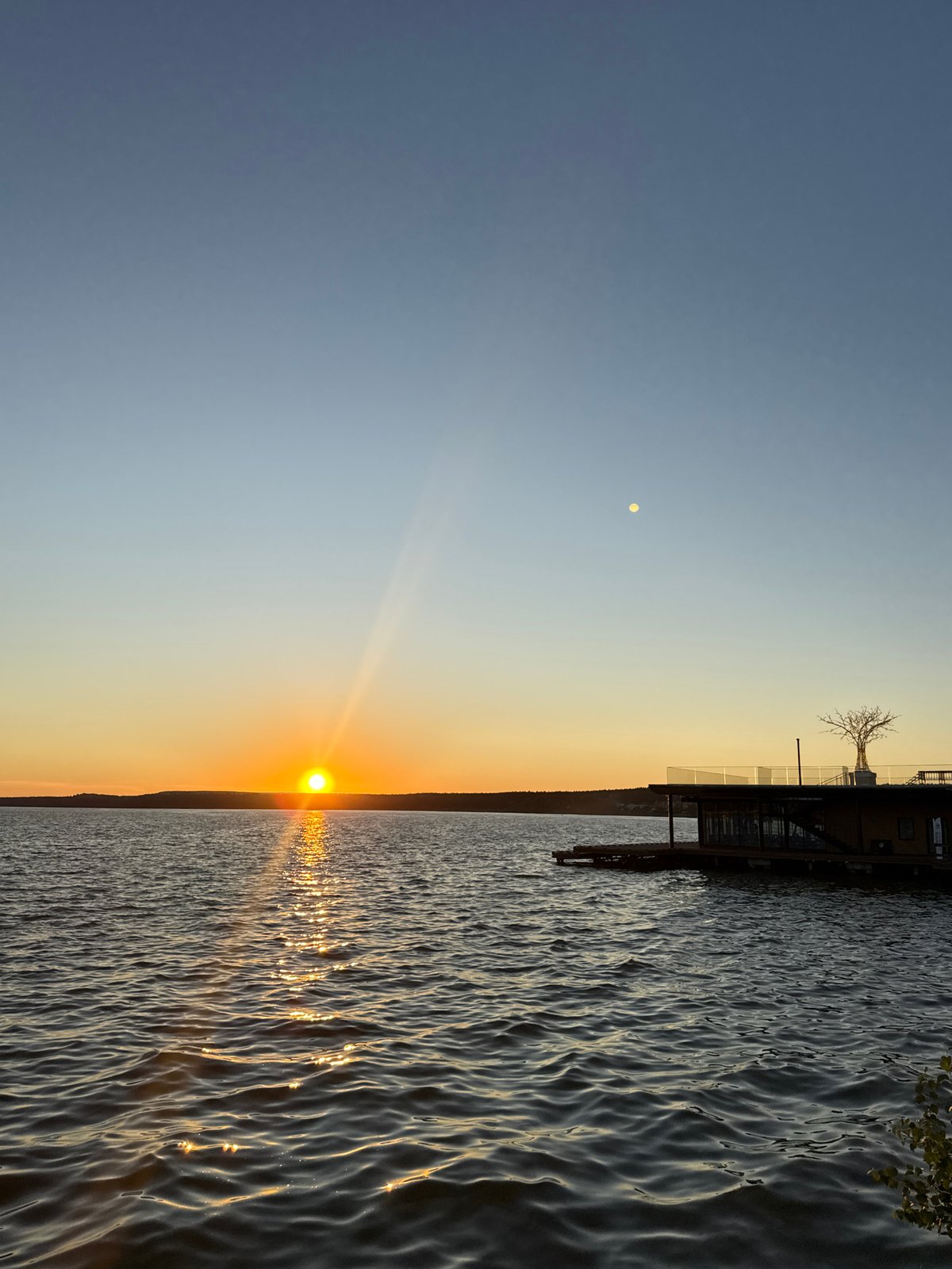 Sunset evening along the Votkinsk Reservoir promenade