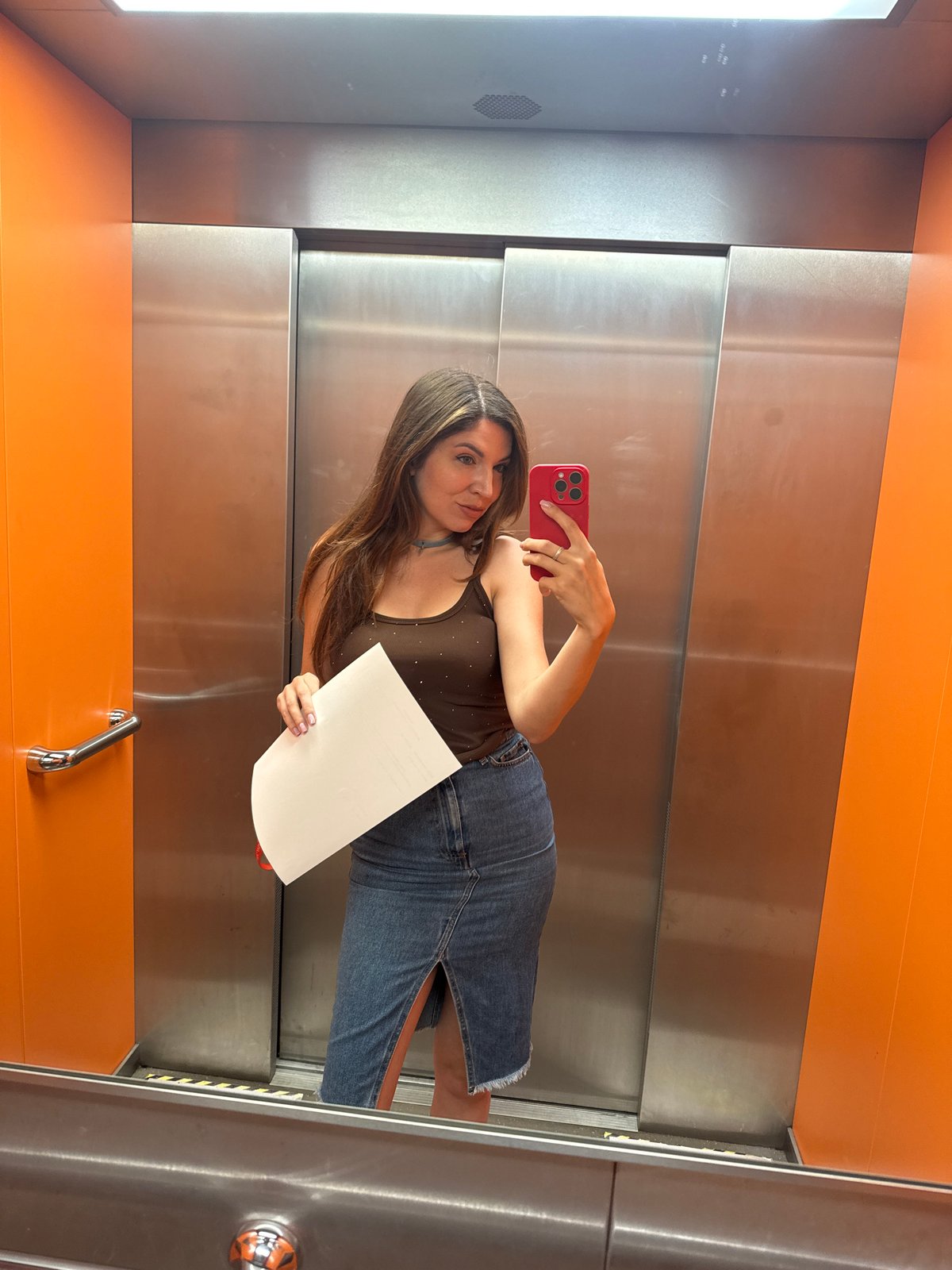 Elevator selfie and church stained glass, Kryvyi Rih