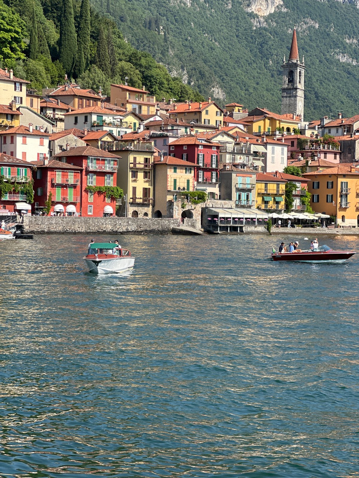 Sunny afternoon along Varenna's Lake Como waterfront