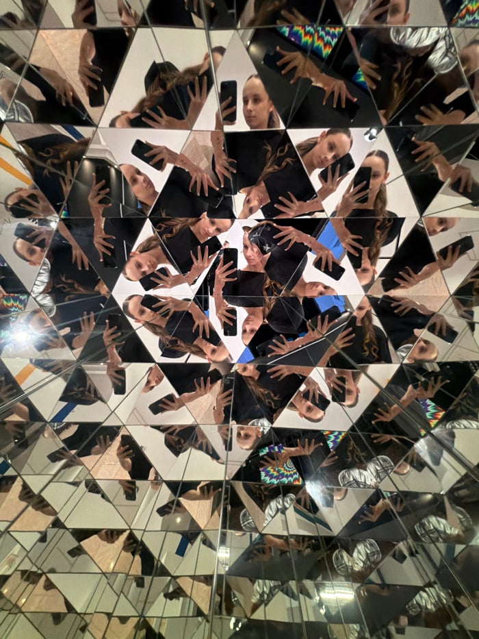 Sofia tourists explore mirror mazes and optical illusions downtown