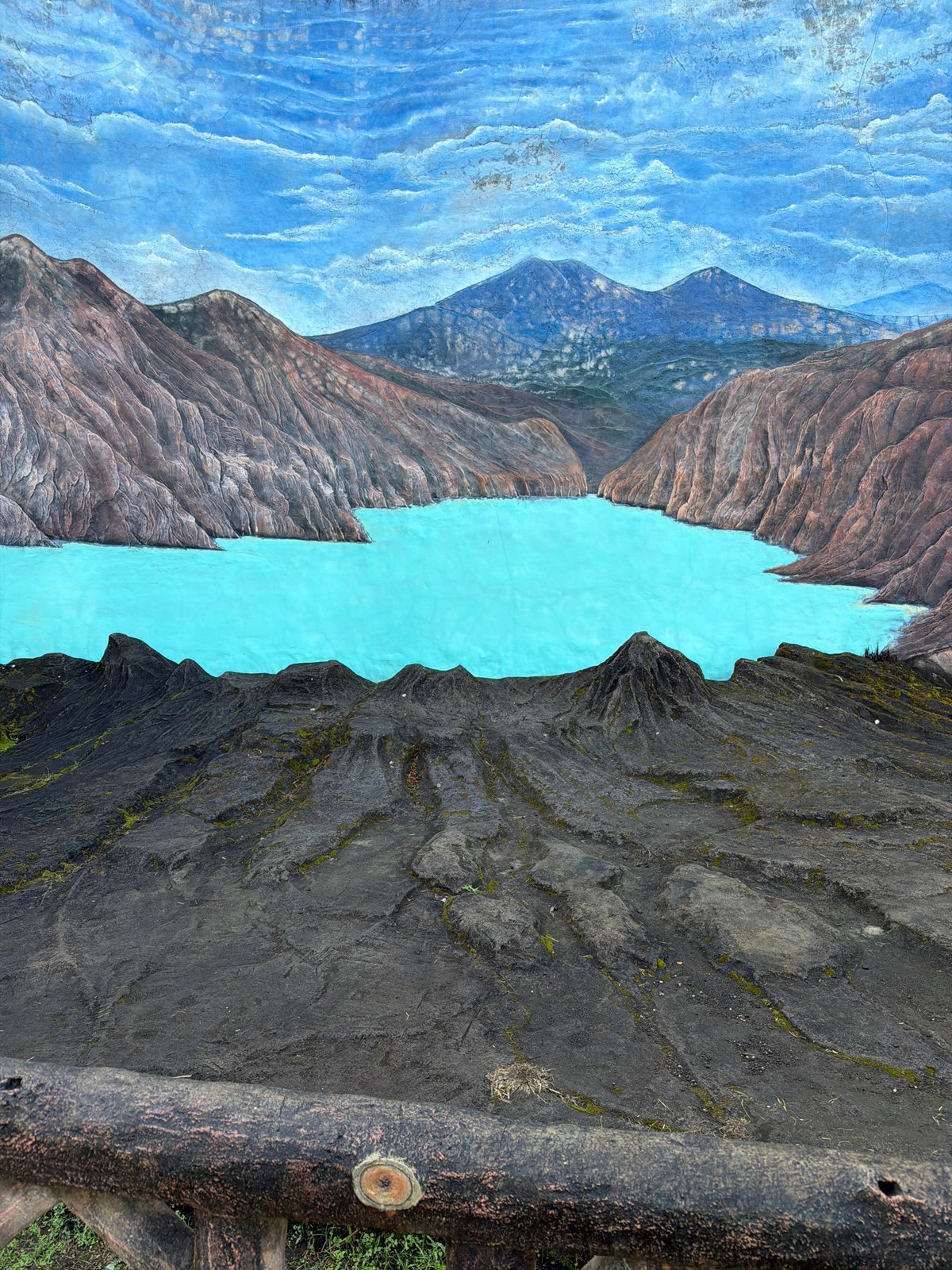 Hikers traverse Kawah Ijen crater trail in East Java