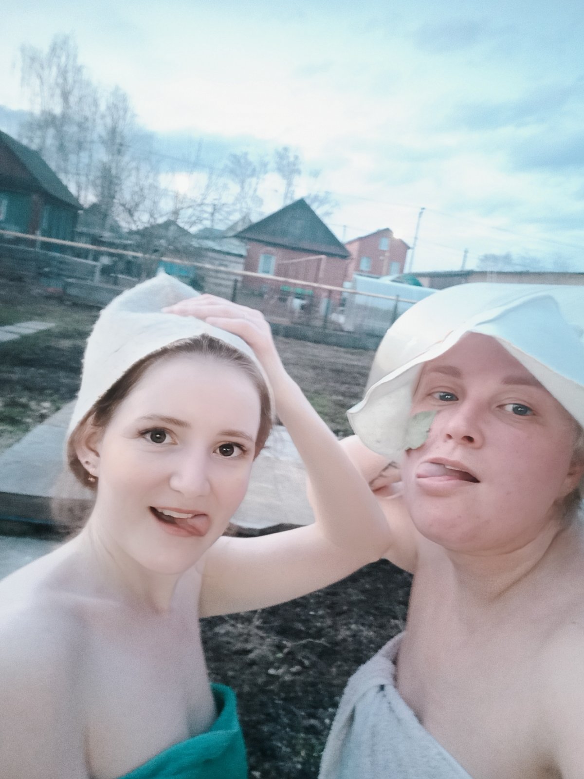 Traditional Russian banya session documented in Chaikovsky twilight