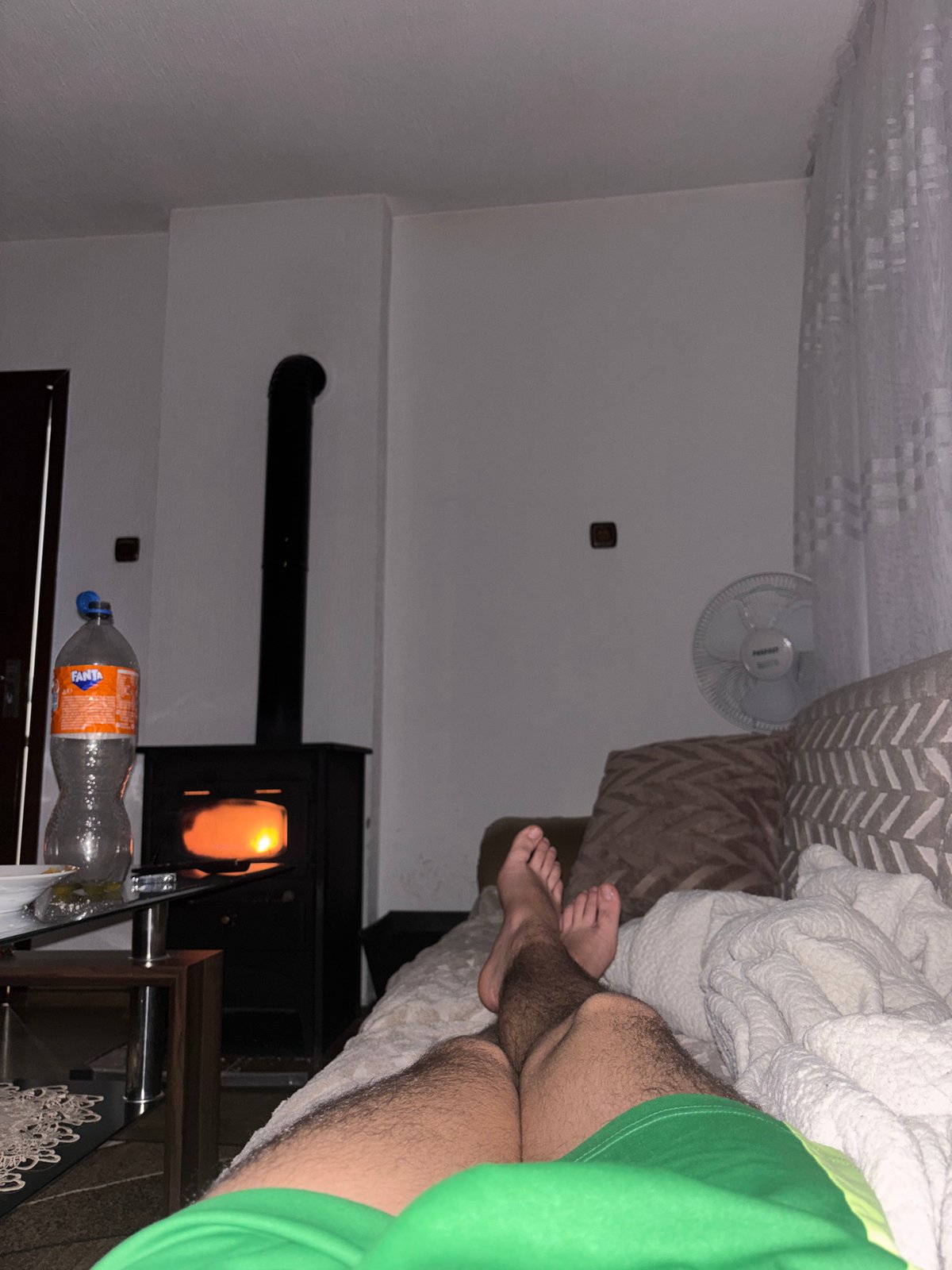 Interior room with wood stove documented in Grohotno, Bulgaria