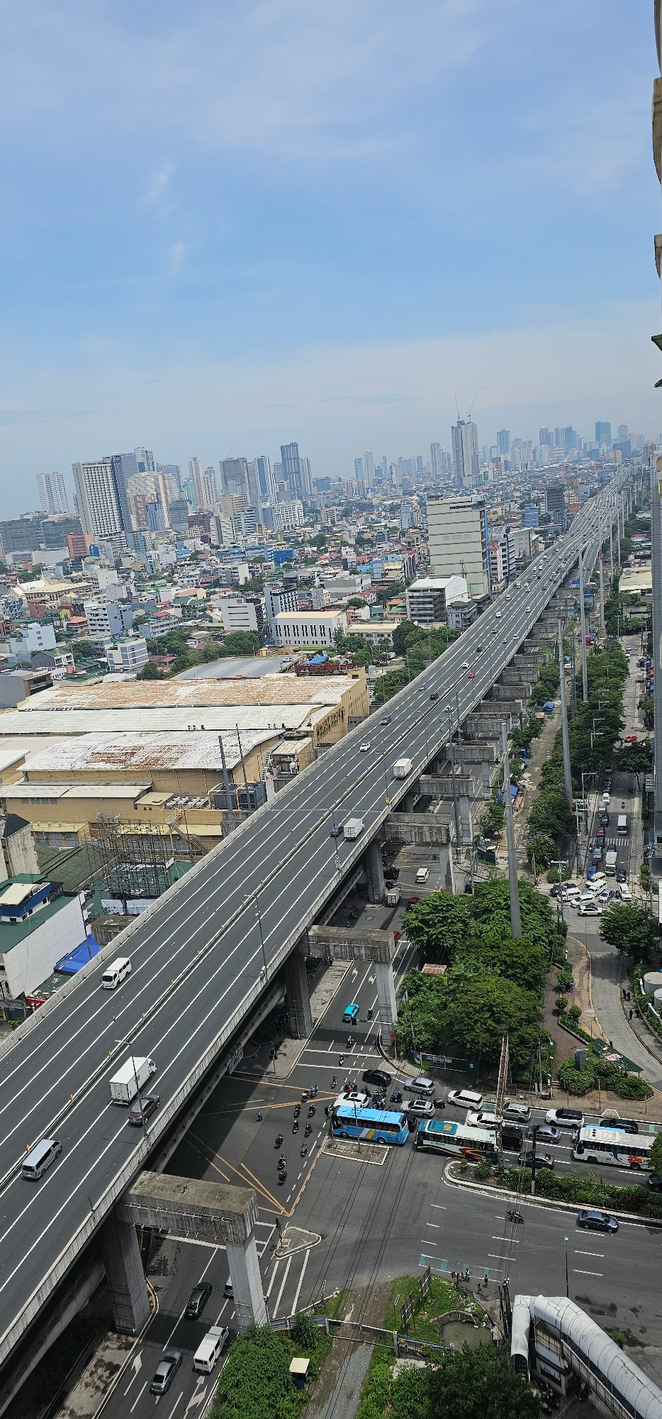 Aerial views of Makati traffic and urban density