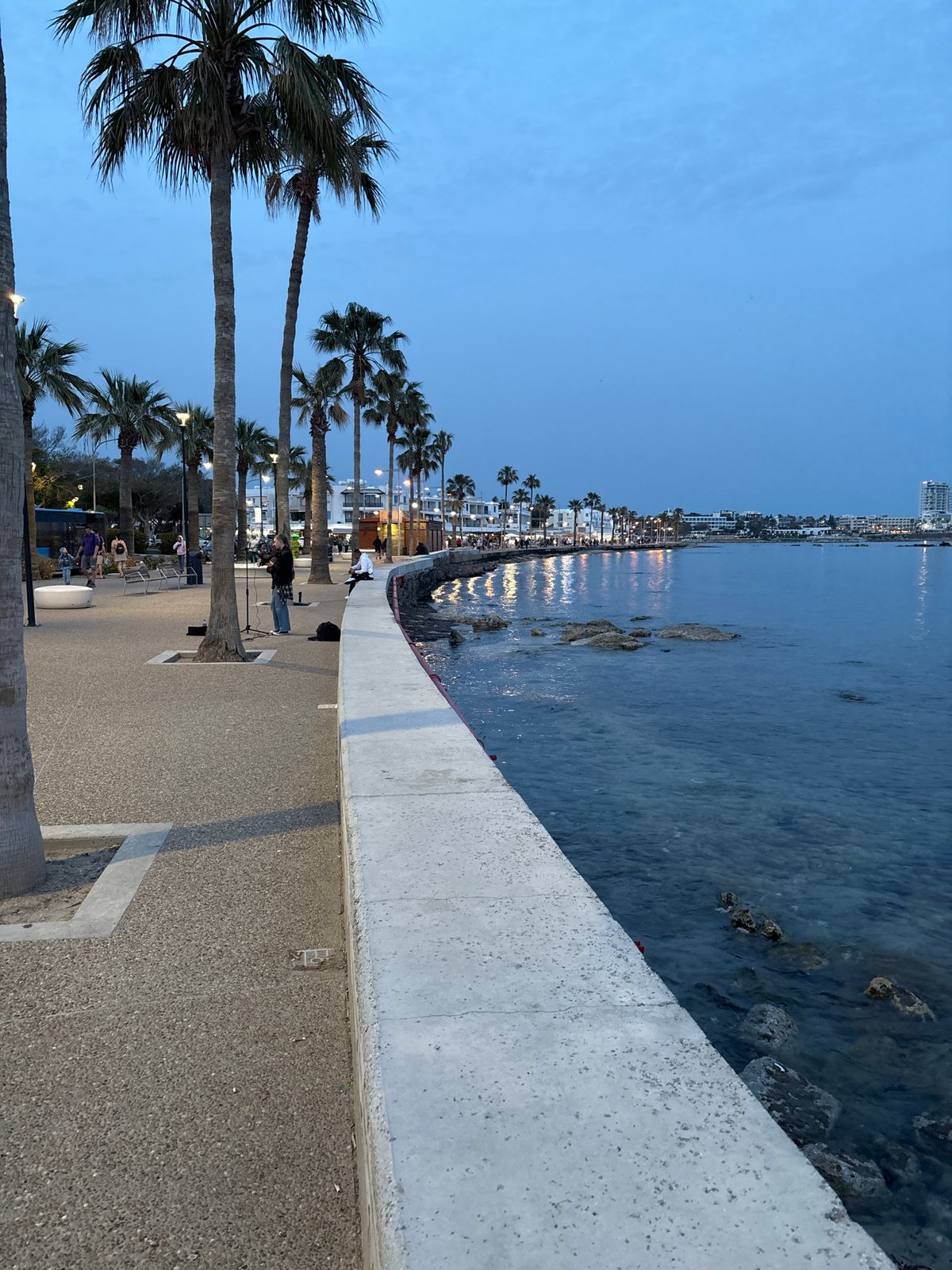 Coastal promenade scene documented in Paphos, Cyprus