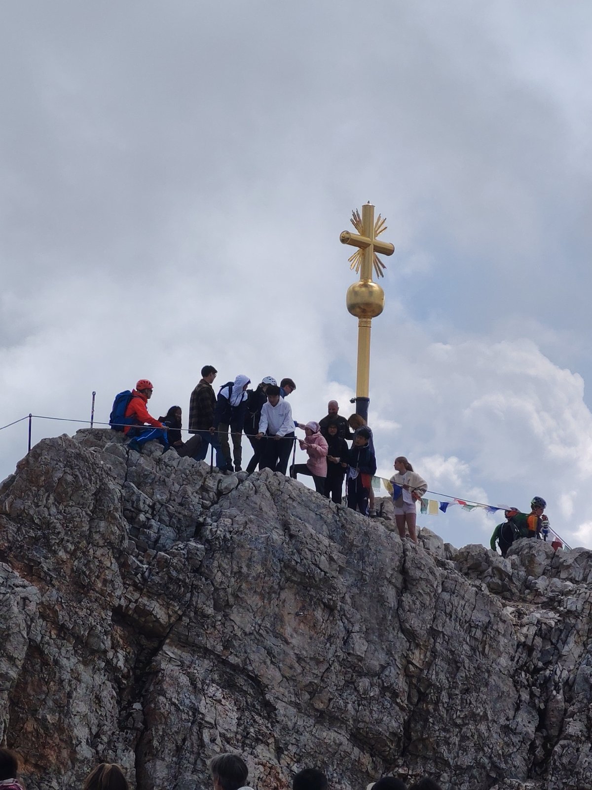 Summit gathering at a Bavarian Alps peak near Grainau