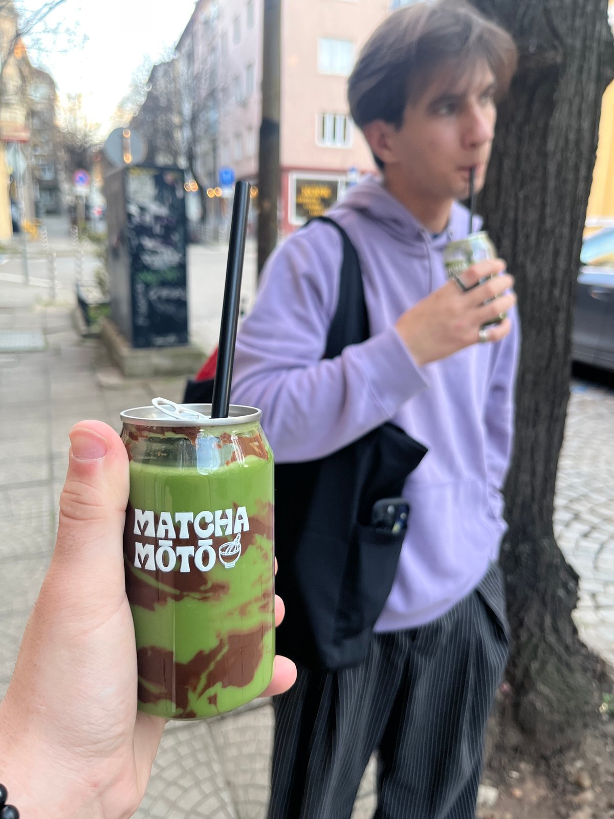 Person spotted with Matcha Moto drink in Sofia