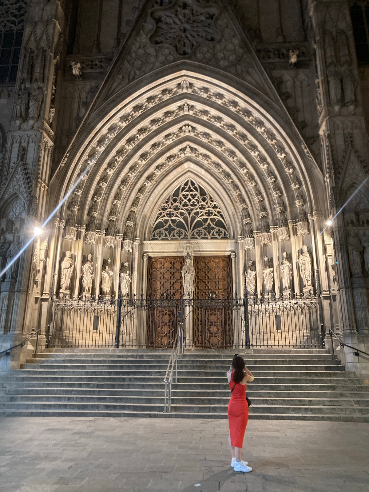 Gothic Quarter at night: cathedrals, civic buildings, street performance
