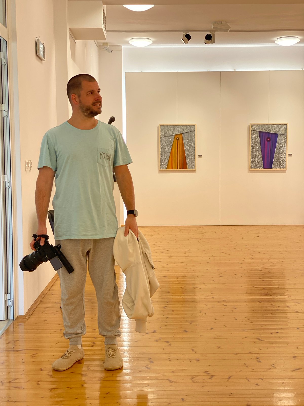 Photographer visits modern art gallery in Pomorie, Bulgaria