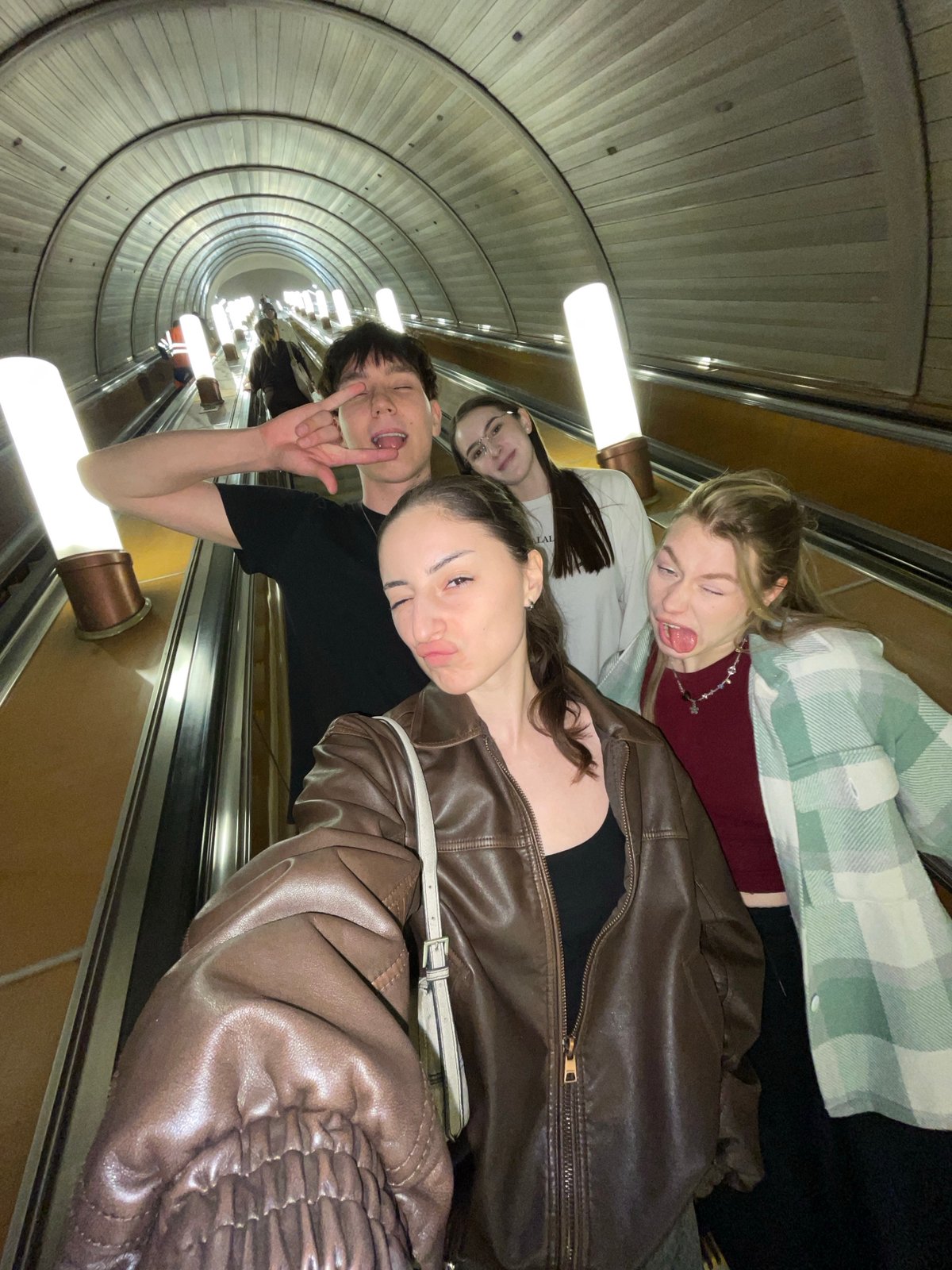 Evening out on the Moscow Metro, escalators and a café stop