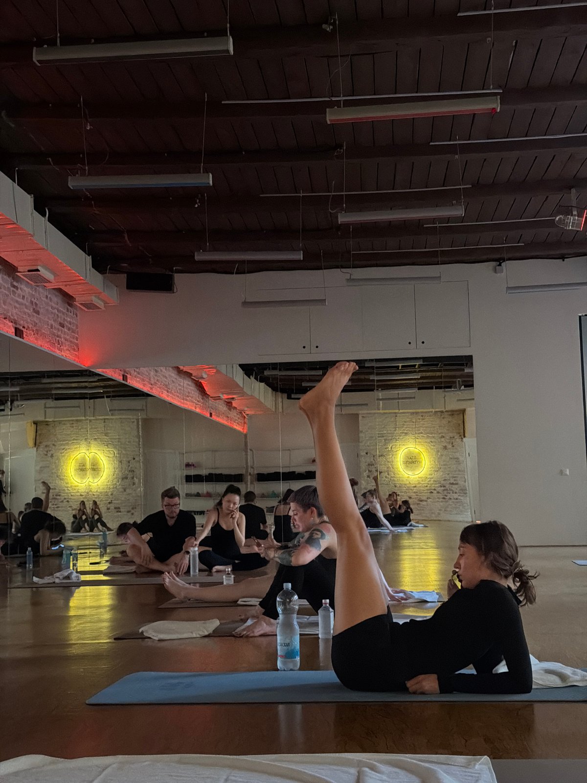 Afternoon scenes captured in Saint Petersburg: yoga class, street walking