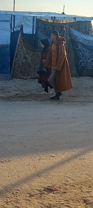 Daily life documented at Khan Yunis temporary settlement