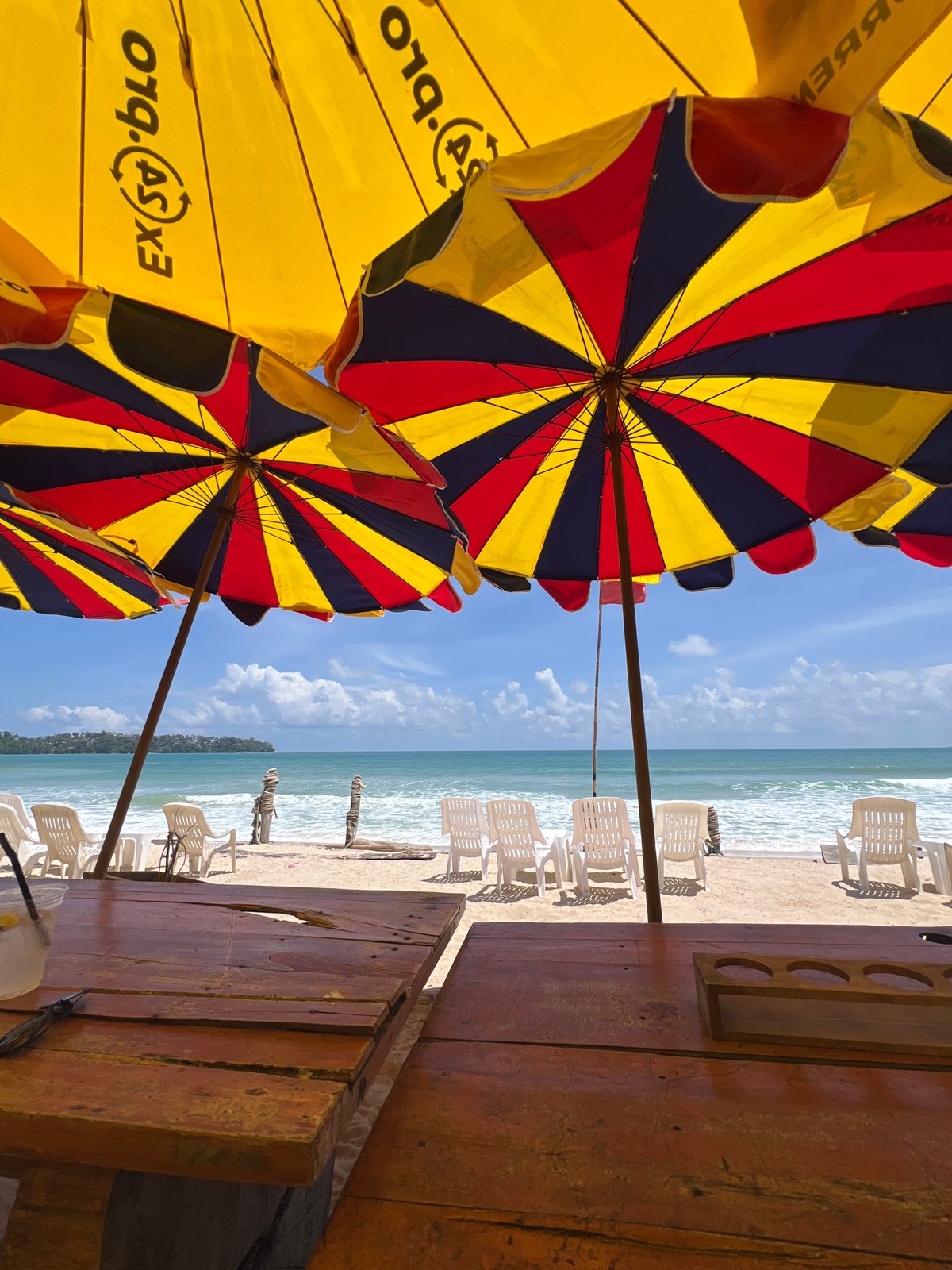 Lazy morning at a Choeng Thale beach bar, cat included