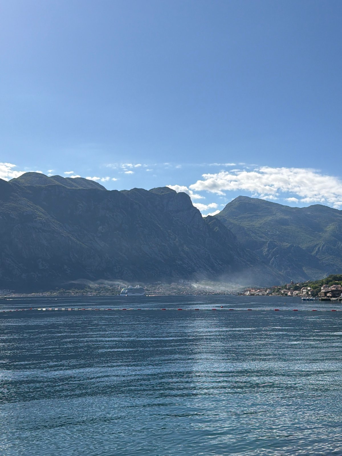 Morning view captured of Bay of Kotor near Prčanj