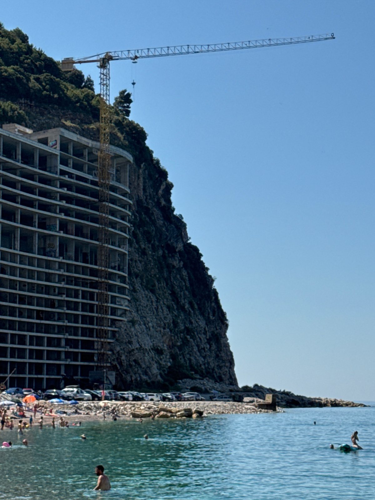Summer morning at Mirište's pebble beach, Montenegro