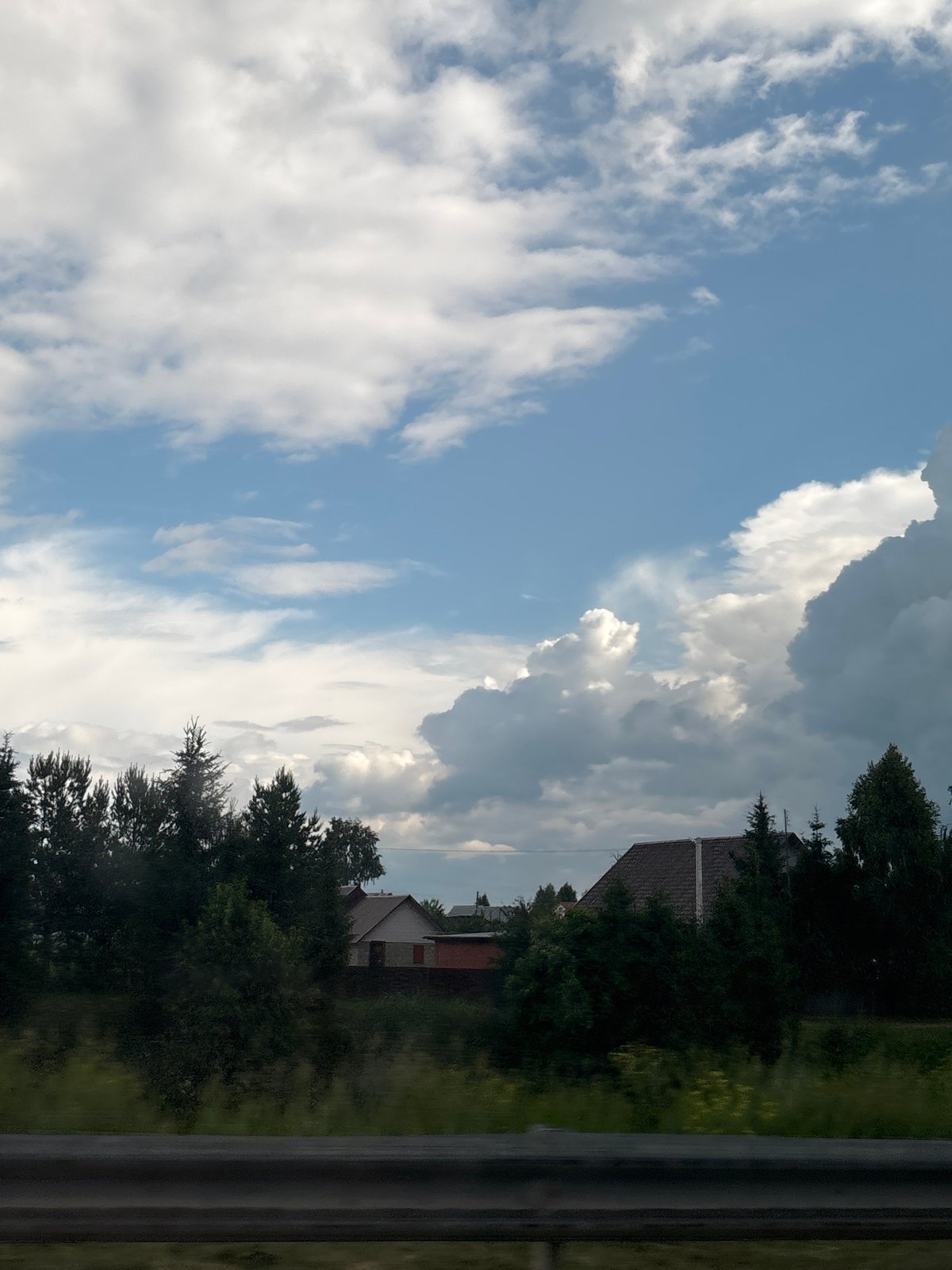 Dramatic clouds observed over Garevaya, Russia residential and rural areas