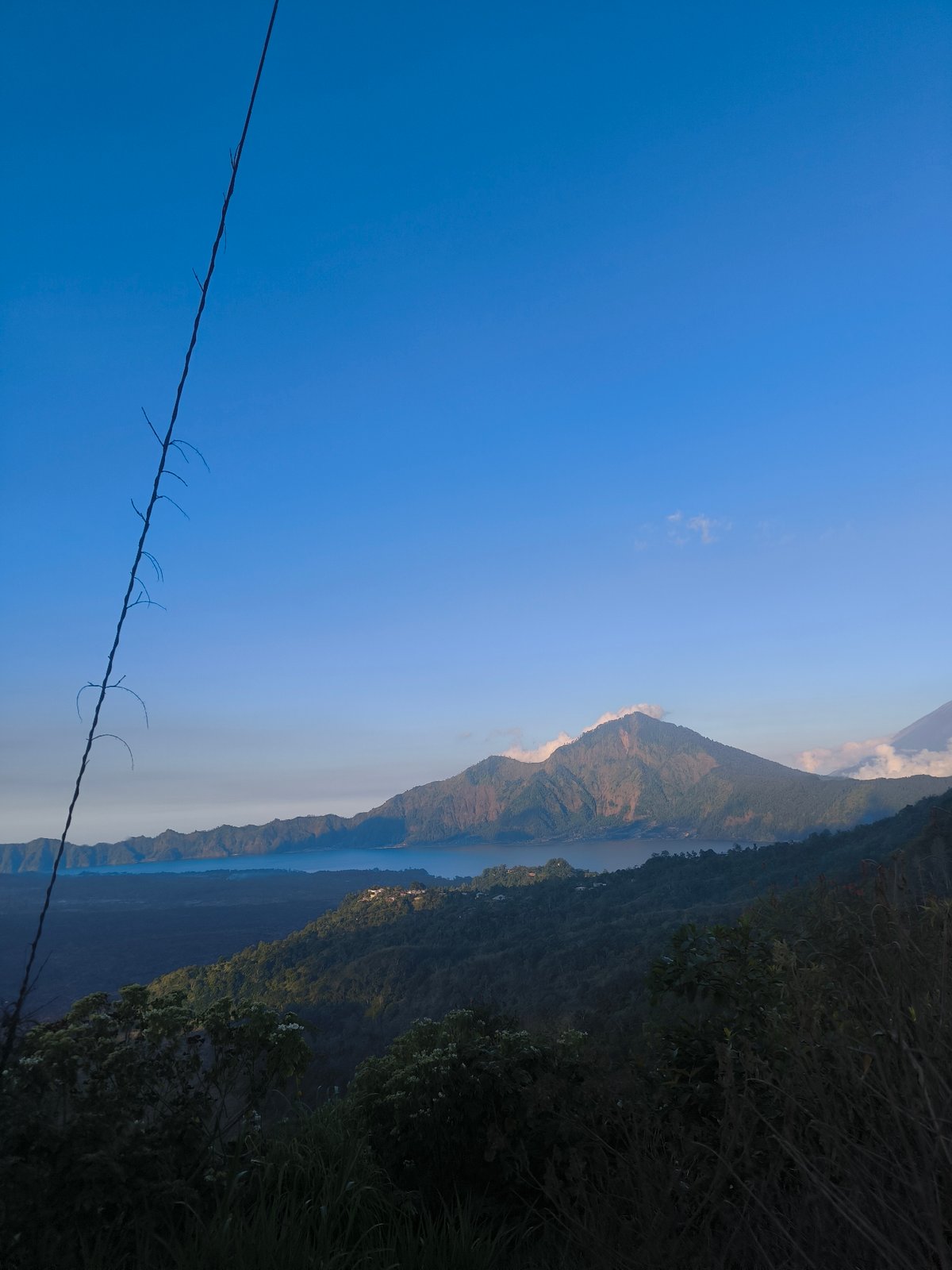 Mount Batur and Lake Batur from the Kintamani viewpoint