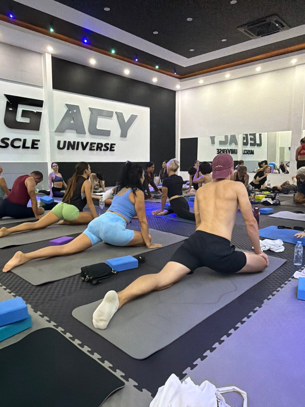 Yoga class in session at Gacy Universe gym, Ko Samui