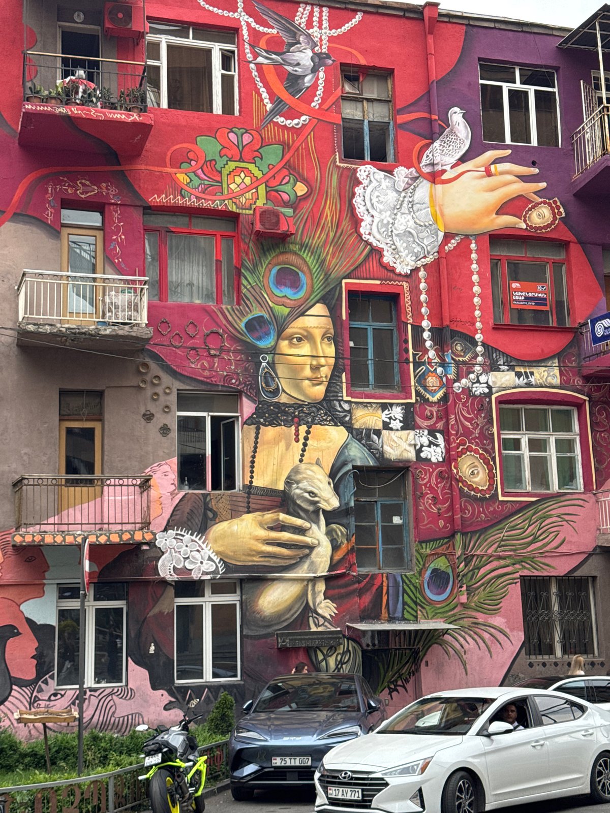 Street art and vintage car spotted in Yerevan