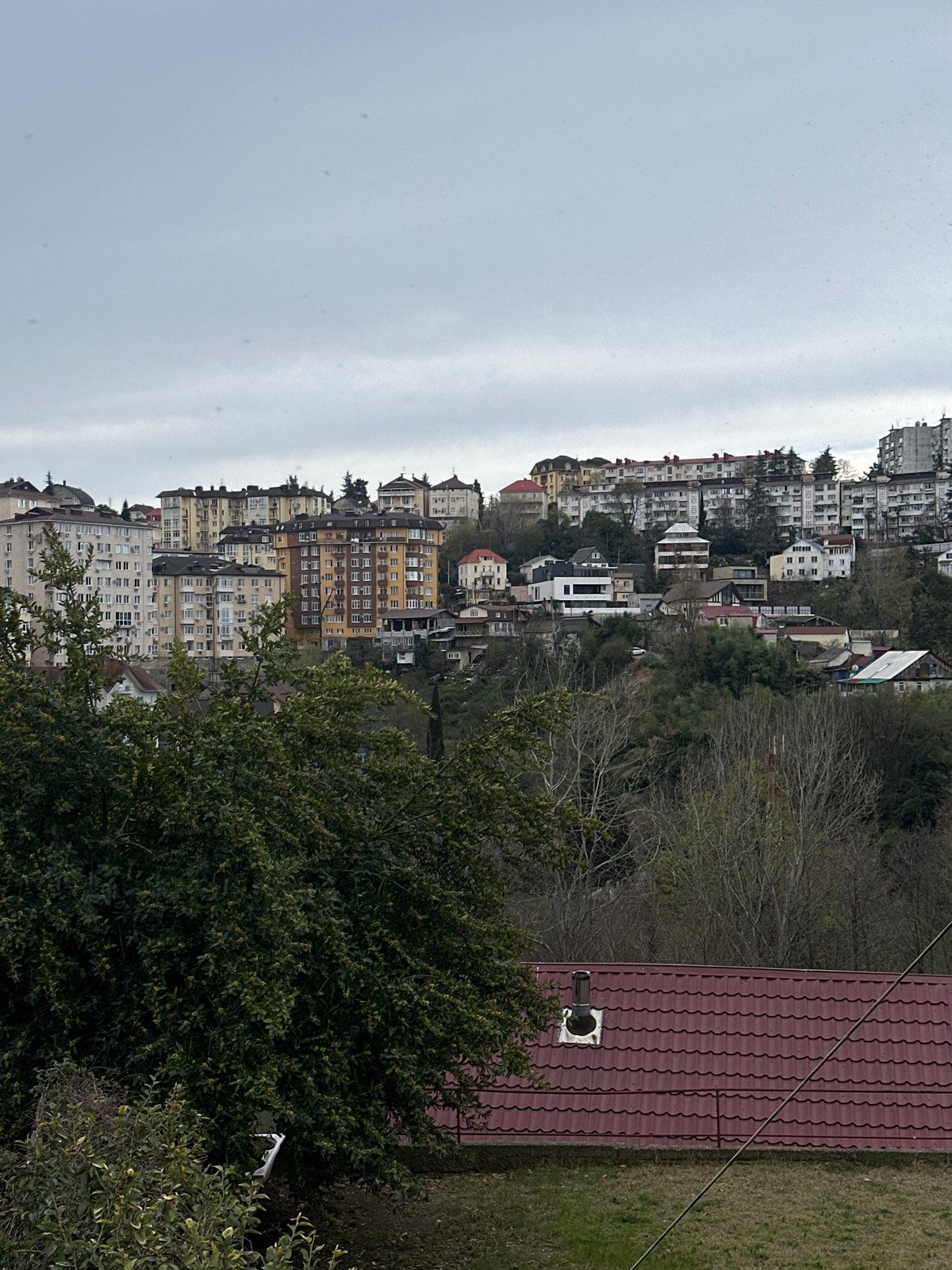 Hillside residential view captured in Sochi, Russia