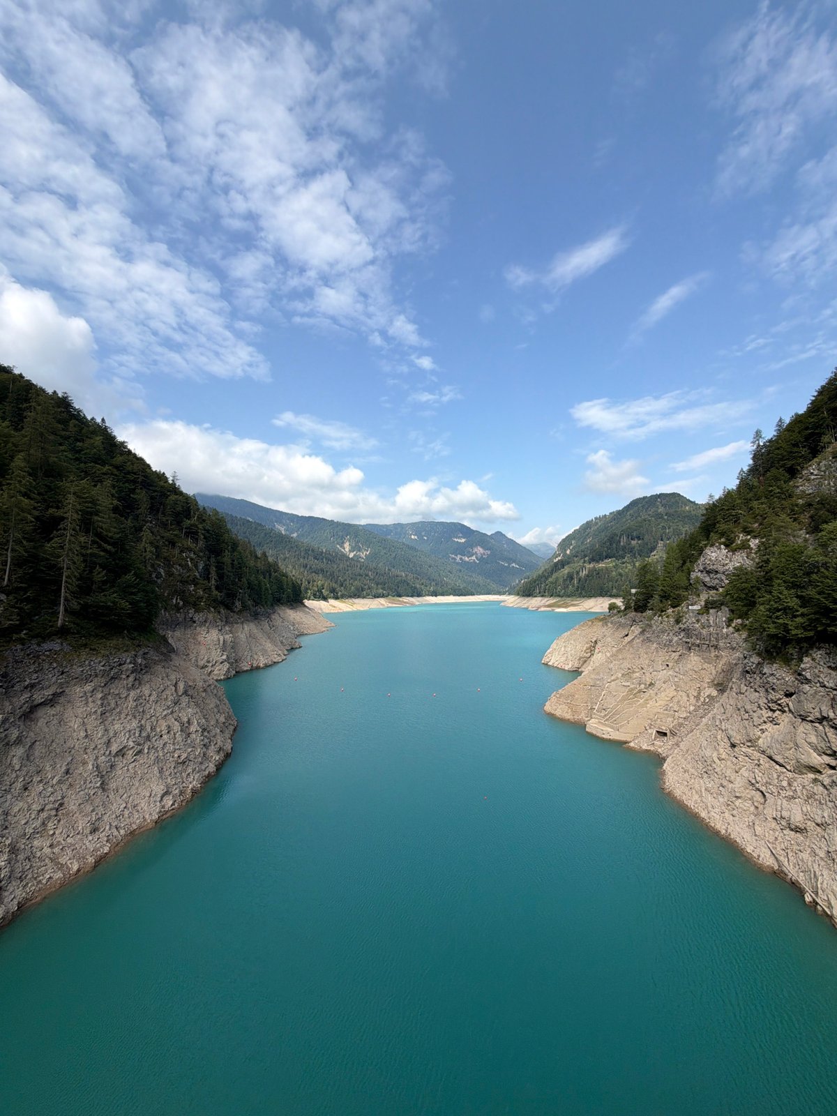 Lago di Sauris reservoir and its alpine surroundings, Italian Alps