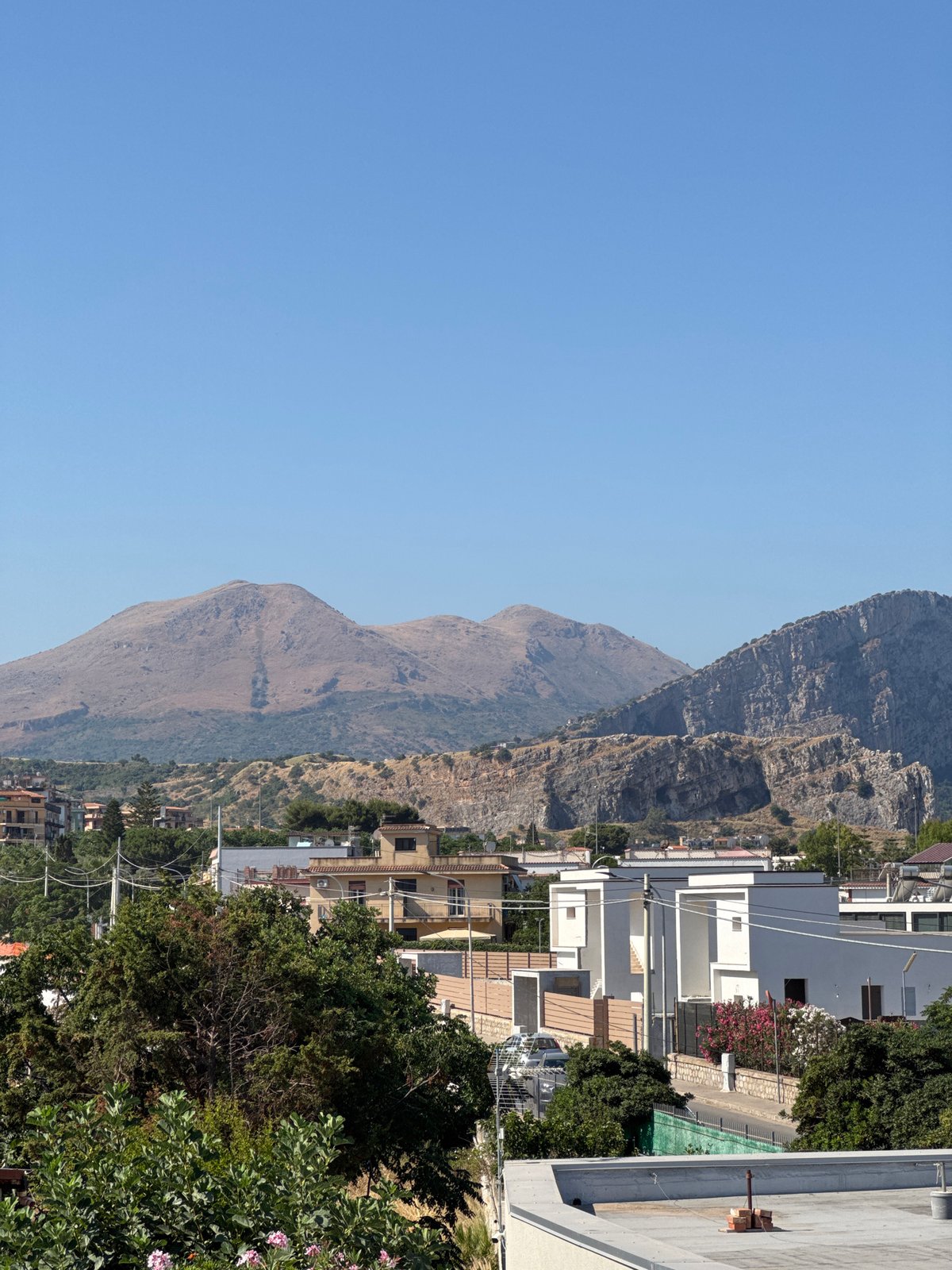 Summer morning at a Sicilian coastal resort town