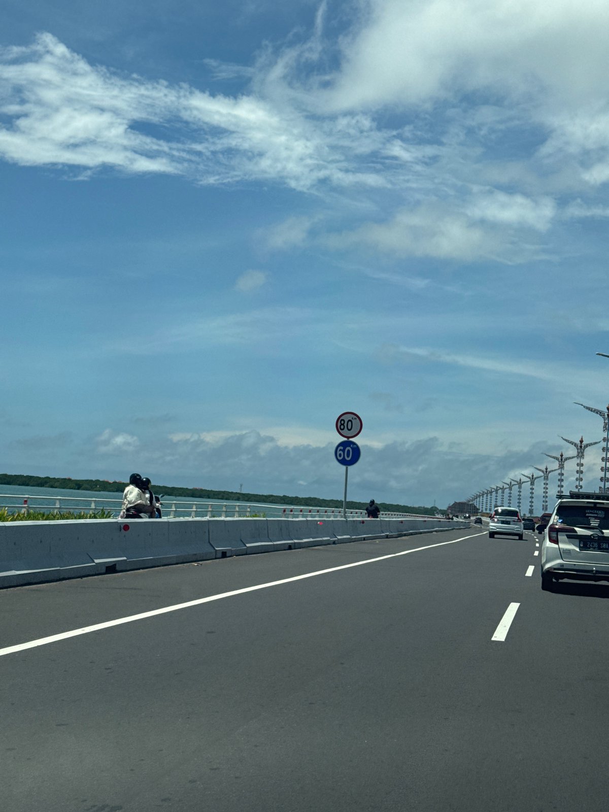 Morning traffic flows on Bali Mandara Toll Road