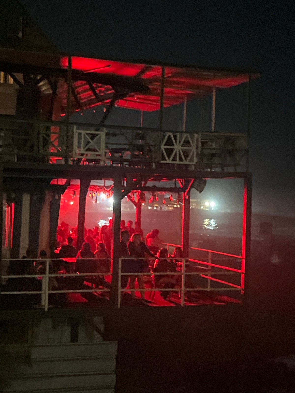 Construction site illuminated with red lights observed in Arica