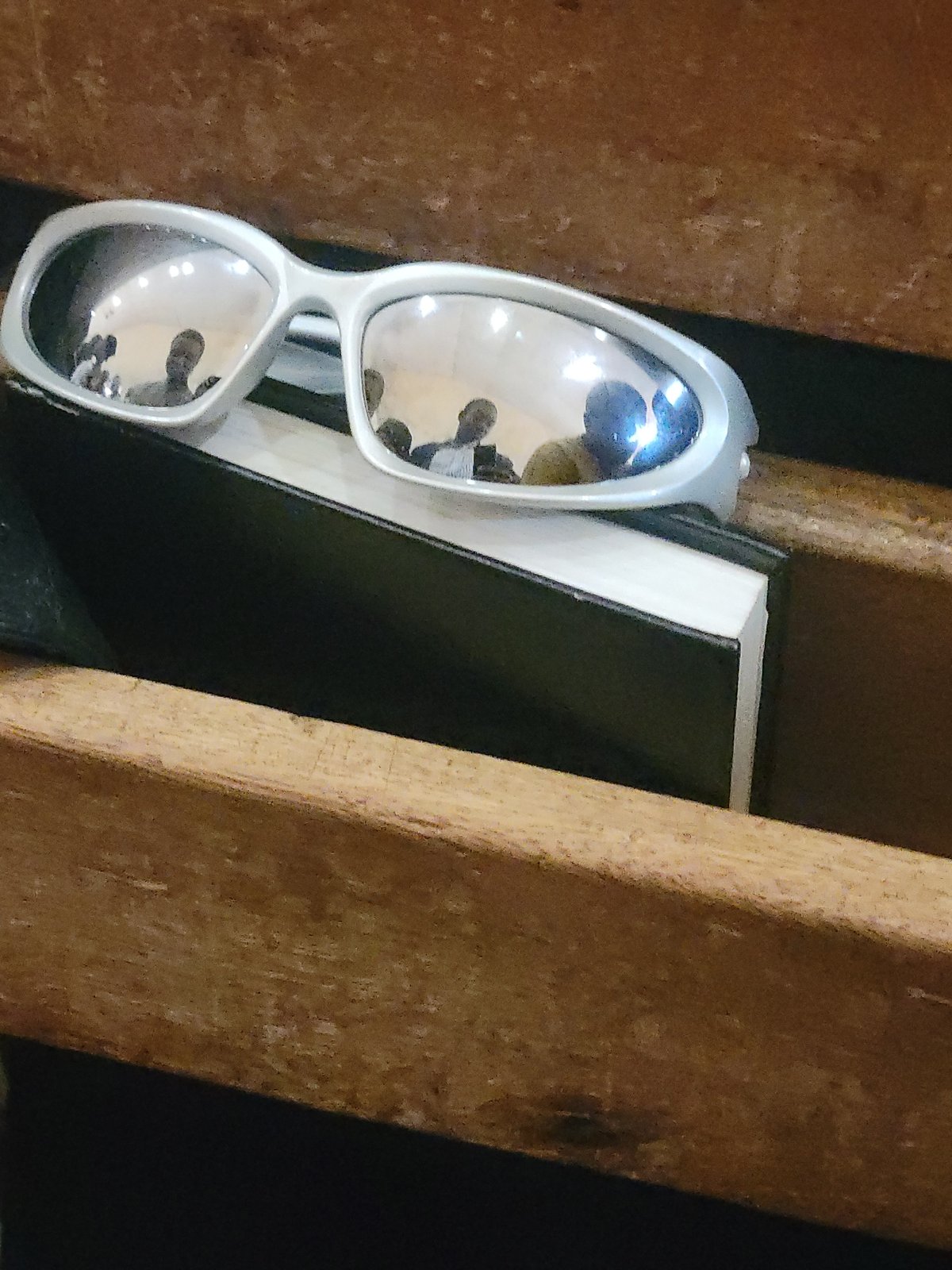 Morning moments with white sunglasses captured indoors