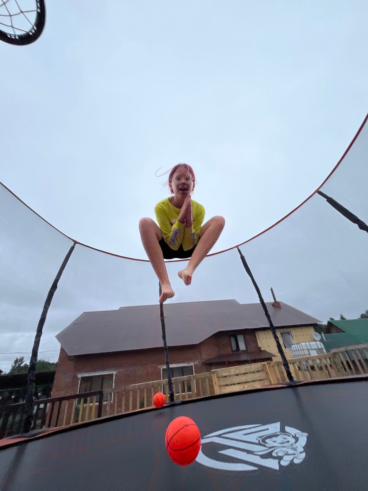 Backyard summer day in Chaikovsky: trampolines, selfies, and a dacha hangout