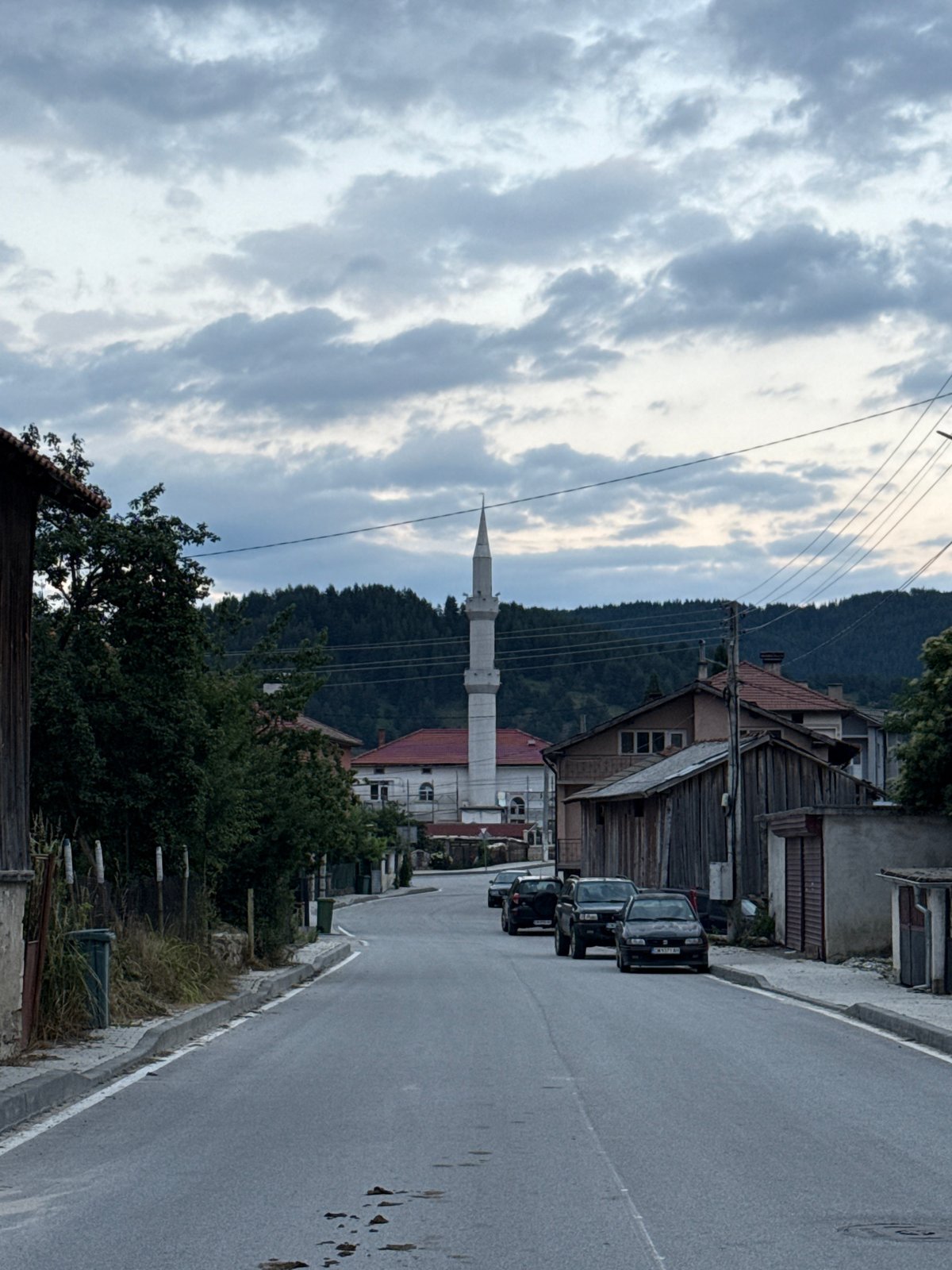 Evening walkthrough of Barutin village, Bulgaria, under dramatic skies