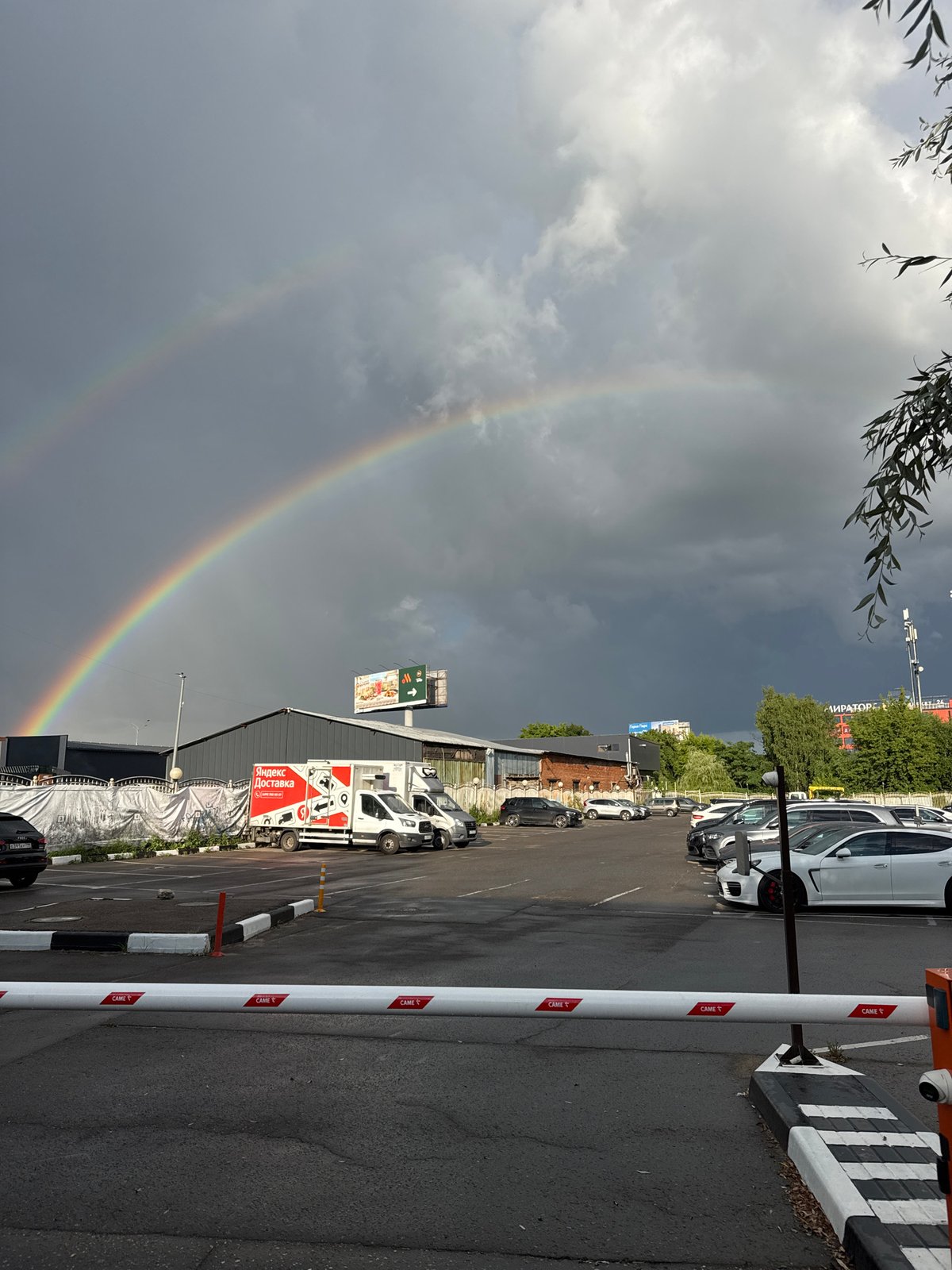 Indoor swim session and a double rainbow outside.
