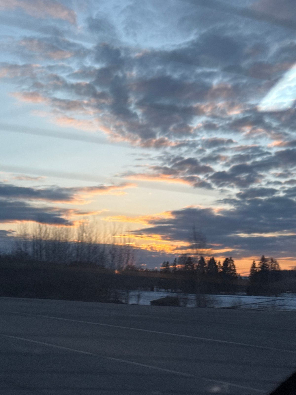 Sunset observed from multiple angles in Verkhne-Pozim', Russia