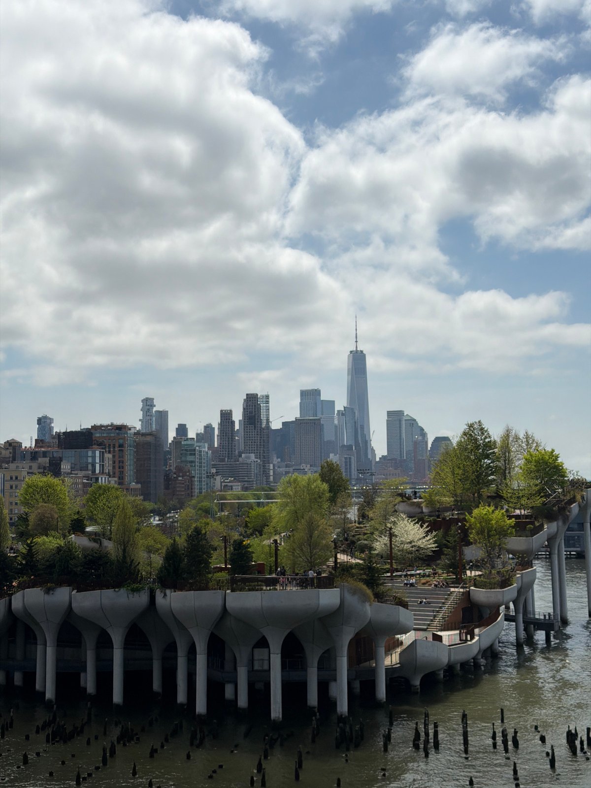 NYC waterfront park scene documented from water's edge