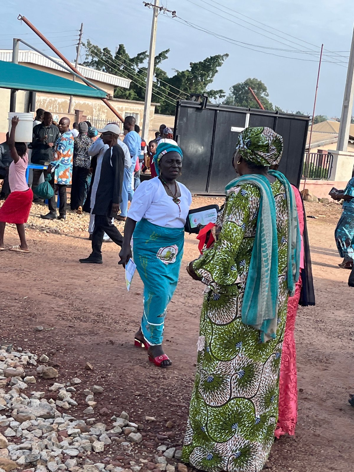 Sunday gathering at a church compound in Jos, Nigeria