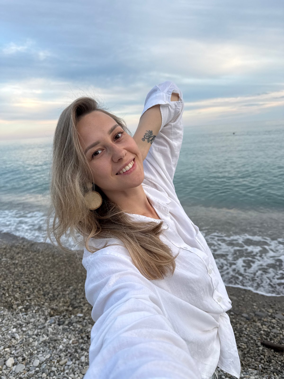 Afternoon on the Black Sea beach at Nebug, Russia