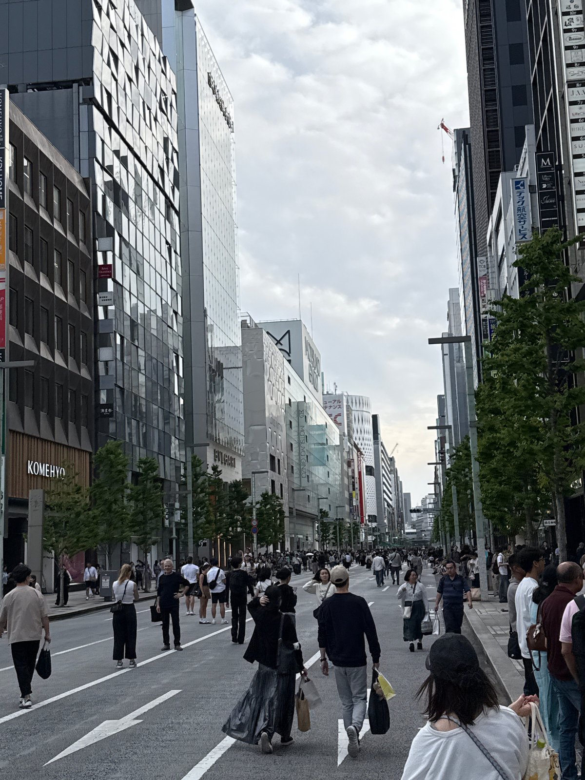 Morning street scenes documented in Tokyo's Chuo district