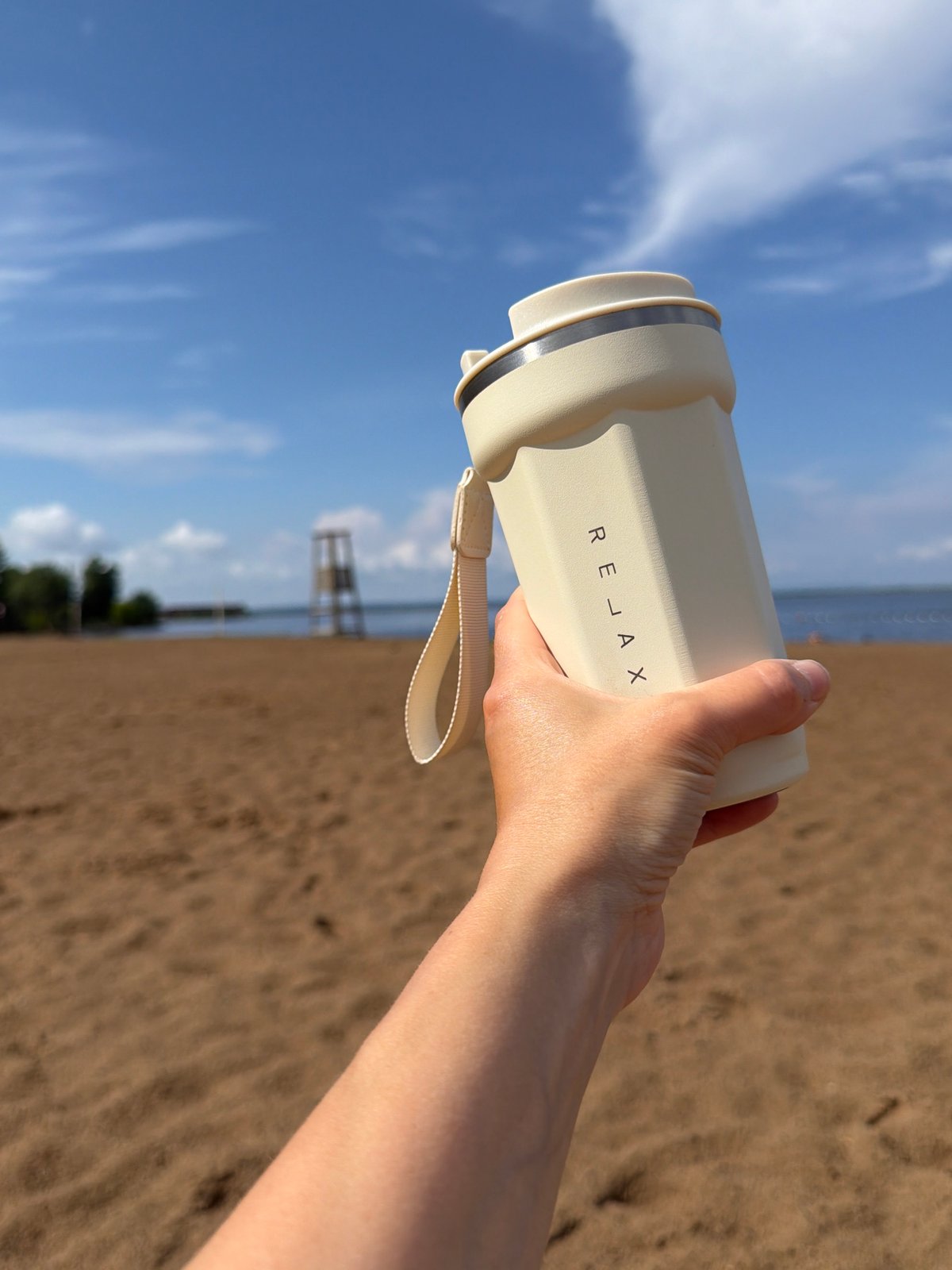Beach day at Kama River in Chaikovsky, Russia