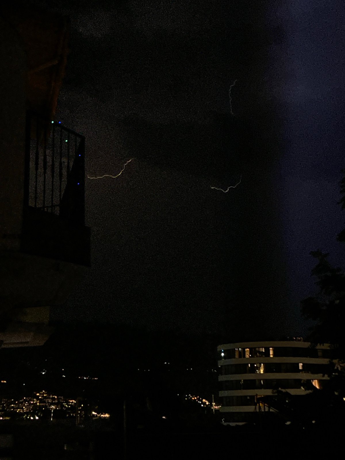 Lightning Storm Strikes Budva Montenegro Evening June 11