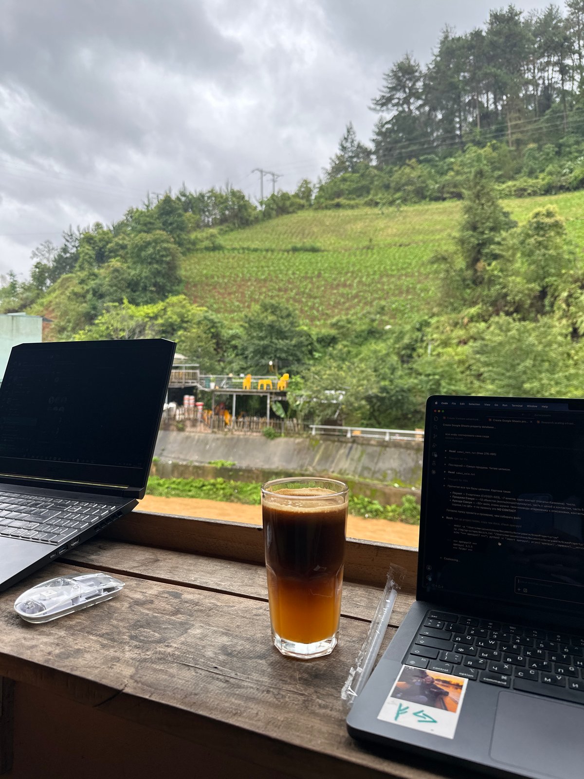 Morning cafe moments captured in Mù Cang Chải mountains