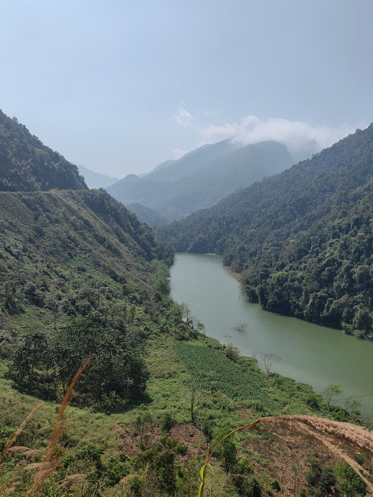 River valley landscape captured in Lùng Tám Commune, Vietnam
