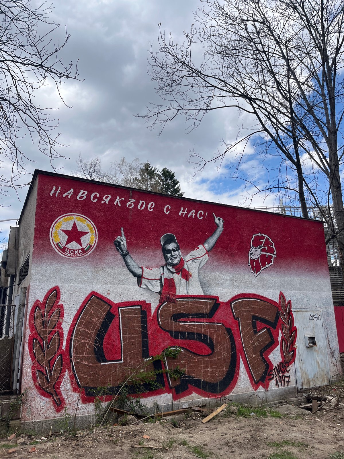 Sofia streetscape captured: murals, construction, architecture documented morning hours