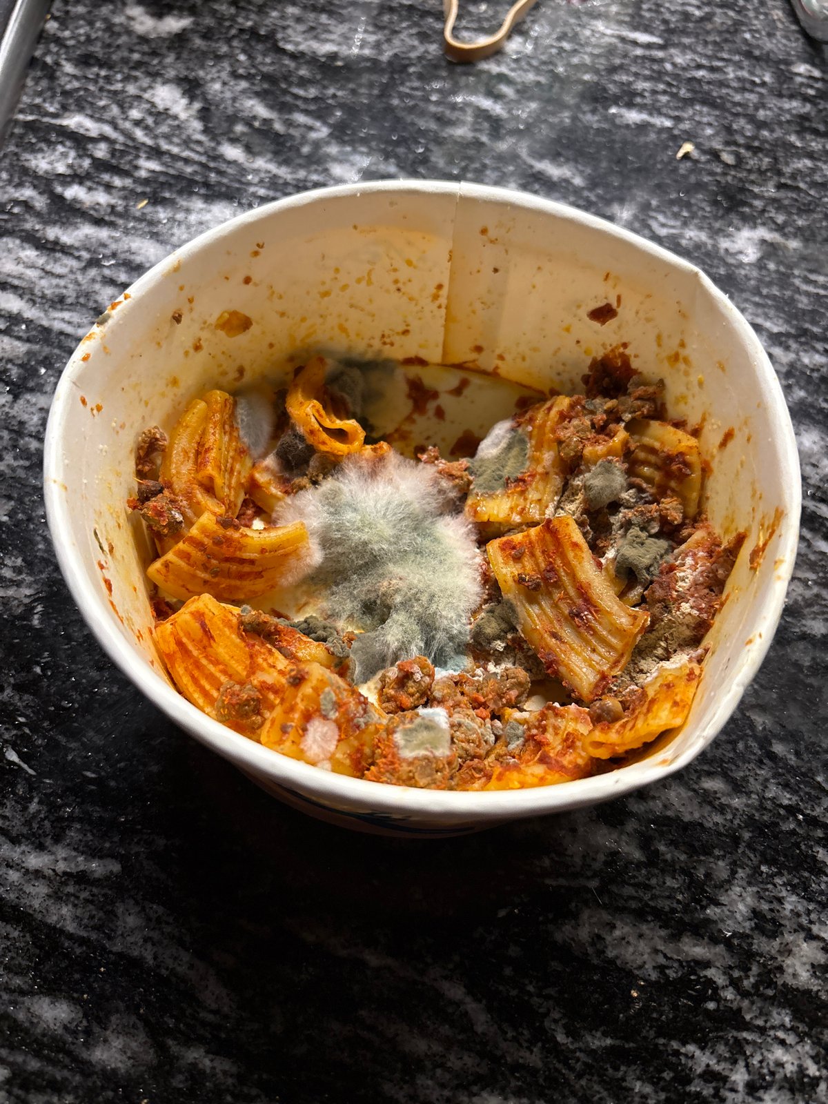 Moldy pasta discovered in food container in Buenos Aires