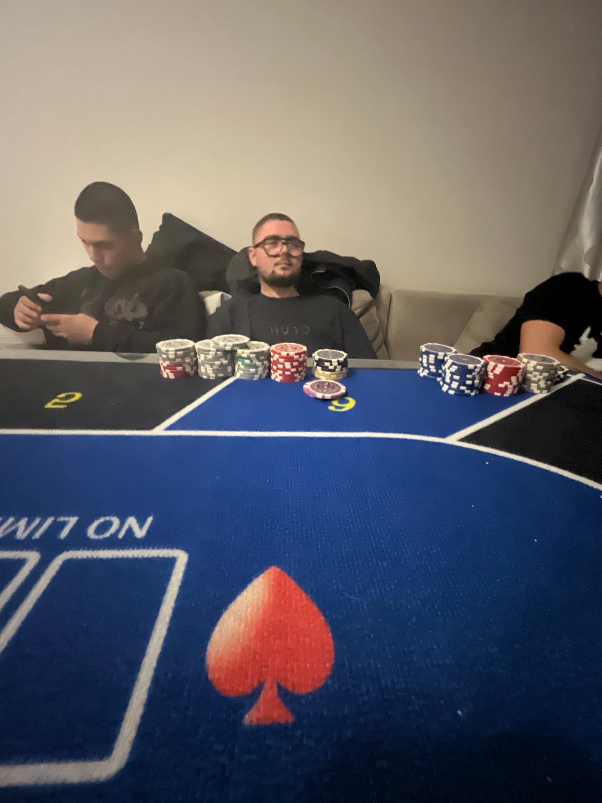 Young men play casual poker game in Burgas, Bulgaria