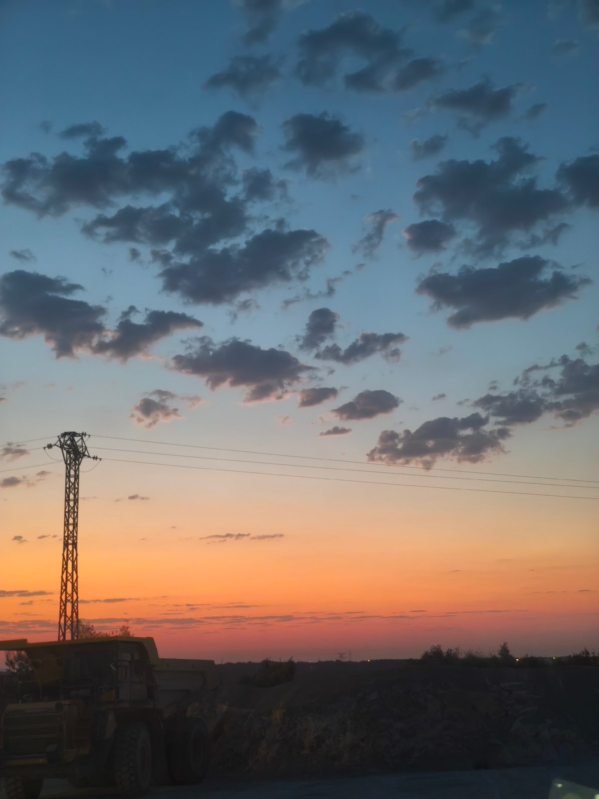 Construction site on the edge of Riba-roja de Túria at dusk