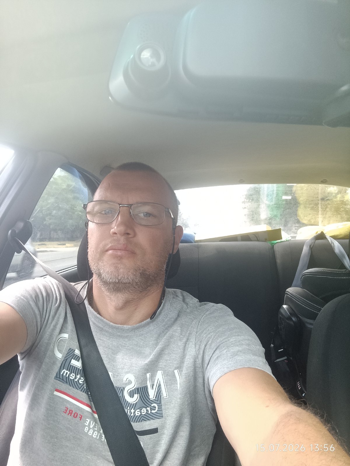 Behind the wheel in Odesa on a regular drive.