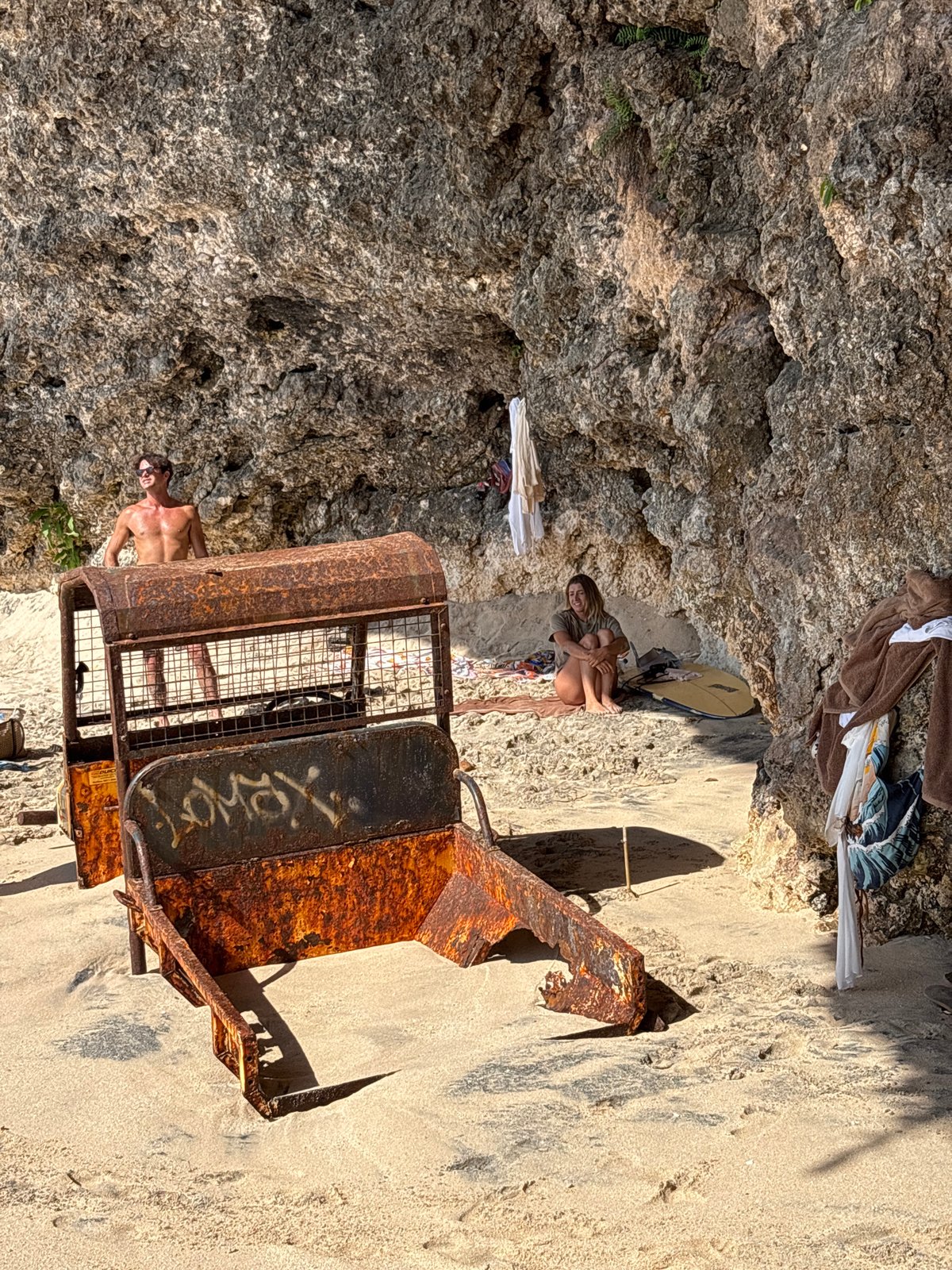 Dramatic cliff formations captured at Kuta Selatan beach Indonesia